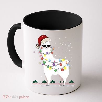 Christmas Llama Santa Hat Ugly Xmas Tree Alpaca Gift T Coffee Mug
