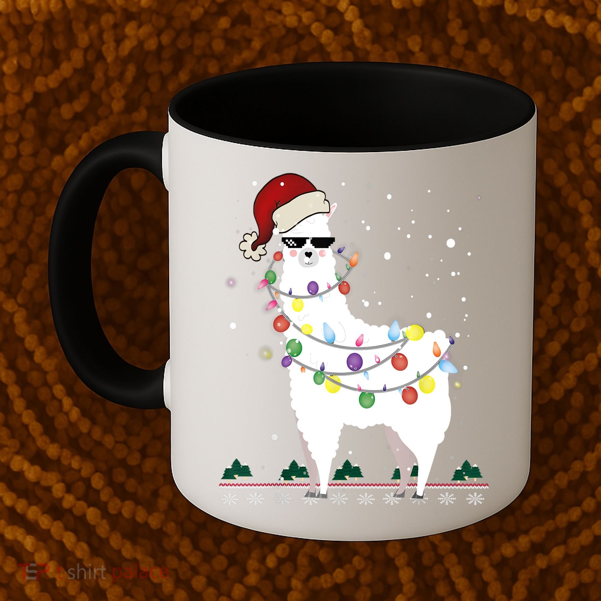 Christmas Llama Santa Hat Ugly Xmas Tree Alpaca Gift T Coffee Mug