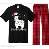 Christmas Llama Santa Hat Ugly Xmas Tree Alpaca Gift T Pajama Set thumb 0