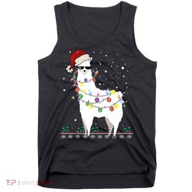 Christmas Llama Santa Hat Ugly Xmas Tree Alpaca Gift T Tank Top