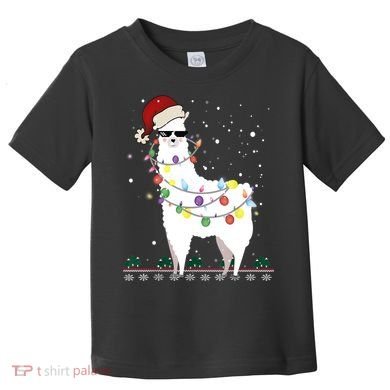 Christmas Llama Santa Hat Ugly Xmas Tree Alpaca Gift T Toddler T-Shirt