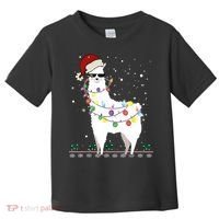 Christmas Llama Santa Hat Ugly Xmas Tree Alpaca Gift T Toddler T-Shirt thumb 0