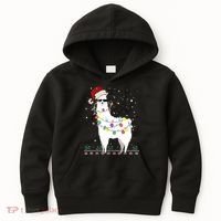 Christmas Llama Santa Hat Ugly Xmas Tree Alpaca Gift T Kids Hoodie thumb 0