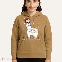 Christmas Llama Santa Hat Ugly Xmas Tree Alpaca Gift T Hoodie thumb 5