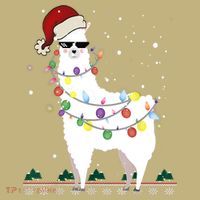 Christmas Llama Santa Hat Ugly Xmas Tree Alpaca Gift T Hoodie thumb 7