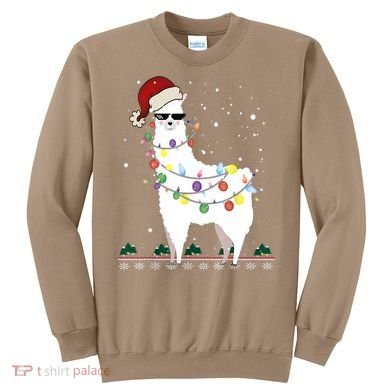 Christmas Llama Santa Hat Ugly Xmas Tree Alpaca Gift T Sweatshirt