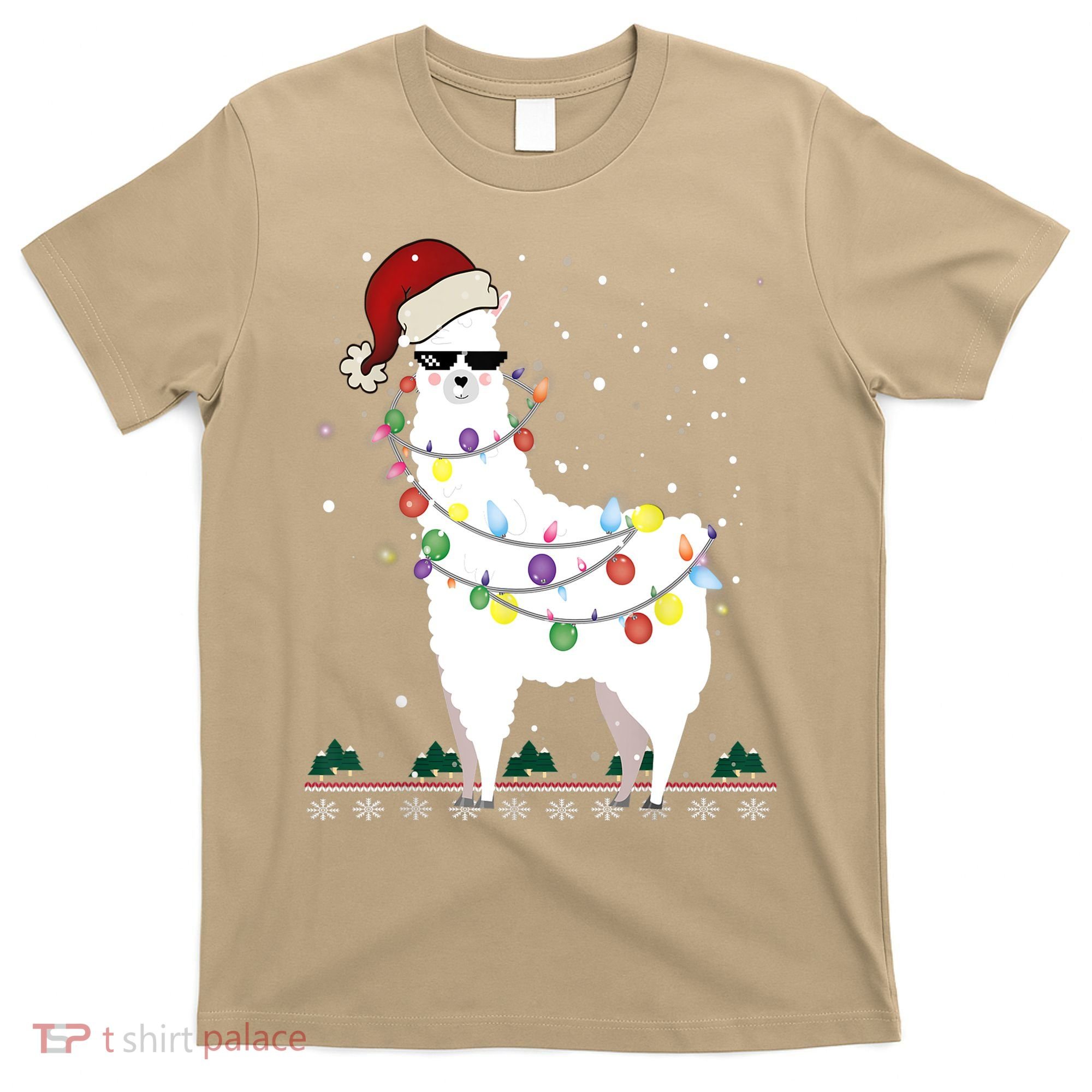 Christmas Llama Santa Hat Ugly Xmas Tree Alpaca Gift T T-Shirt