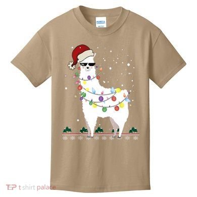Christmas Llama Santa Hat Ugly Xmas Tree Alpaca Gift T Kids T-Shirt