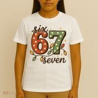 Christmas Lights Six Seven Funny 67 Meme Festive Vintage T-Shirt thumb 4