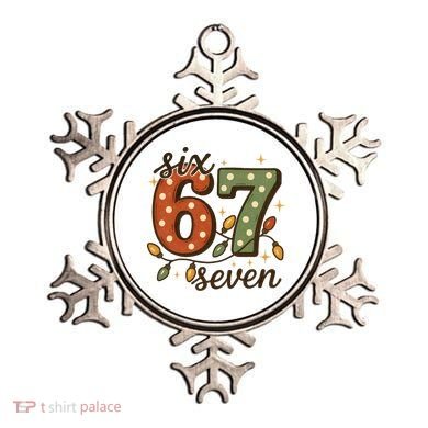 Christmas Lights Six Seven Funny 67 Meme Festive Vintage Ornament
