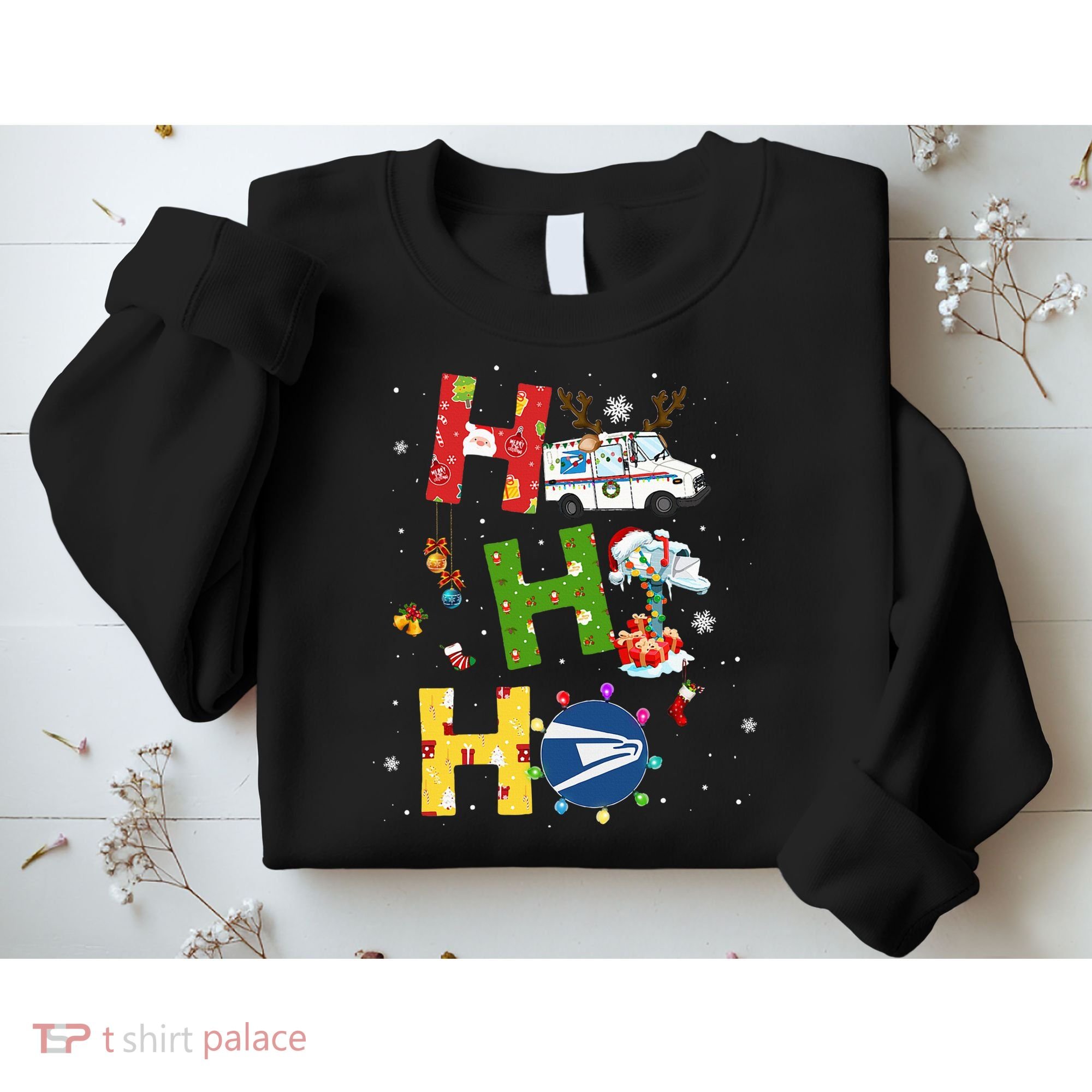 Christmas Lighting Santa Claus Ho Ho Ho Postal Worker Sweatshirt