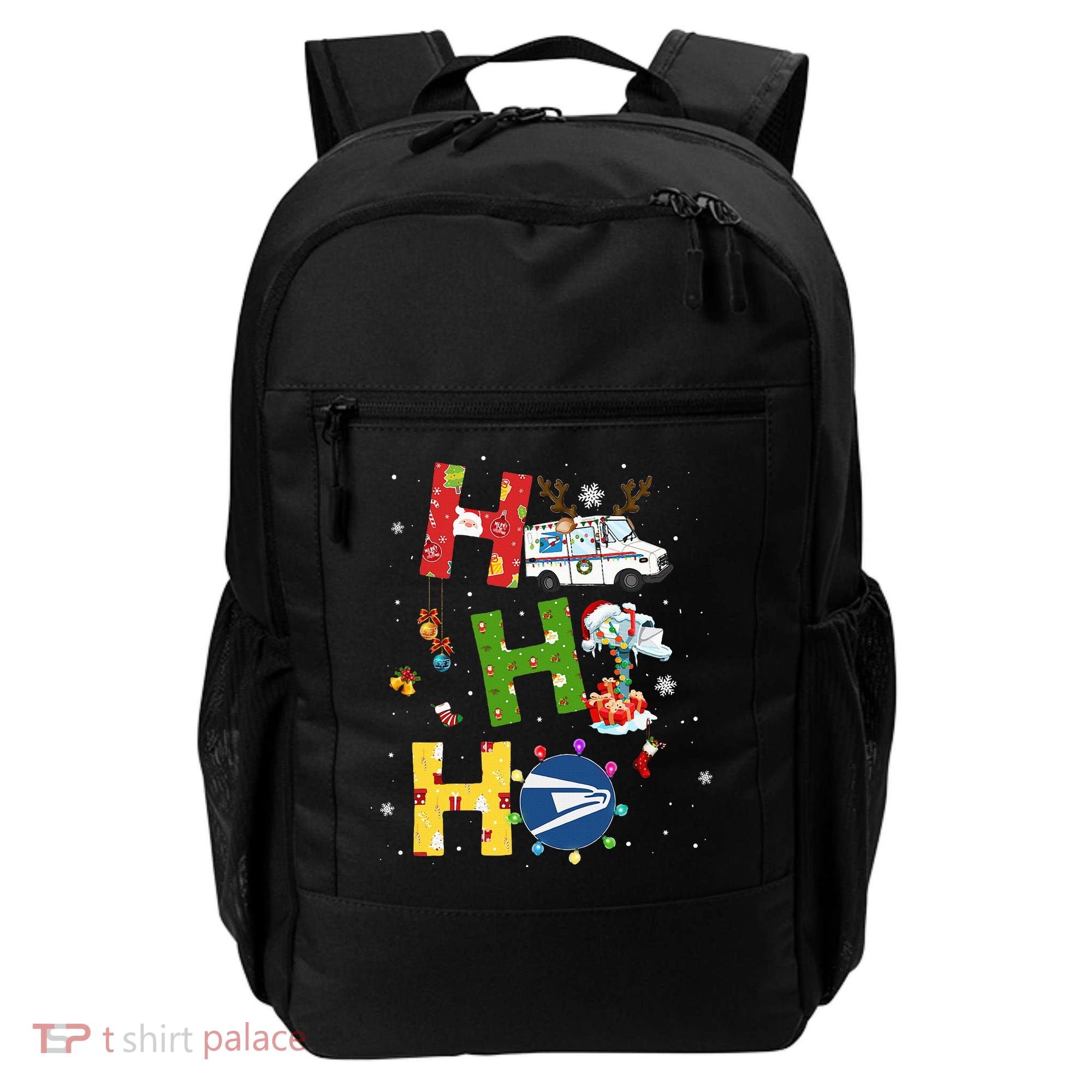 Christmas Lighting Santa Claus Ho Ho Ho Postal Worker Backpack