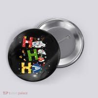 Christmas Lighting Santa Claus Ho Ho Ho Postal Worker Button thumb 0