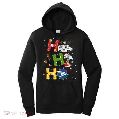 Christmas Lighting Santa Claus Ho Ho Ho Postal Worker Women's Hoodie