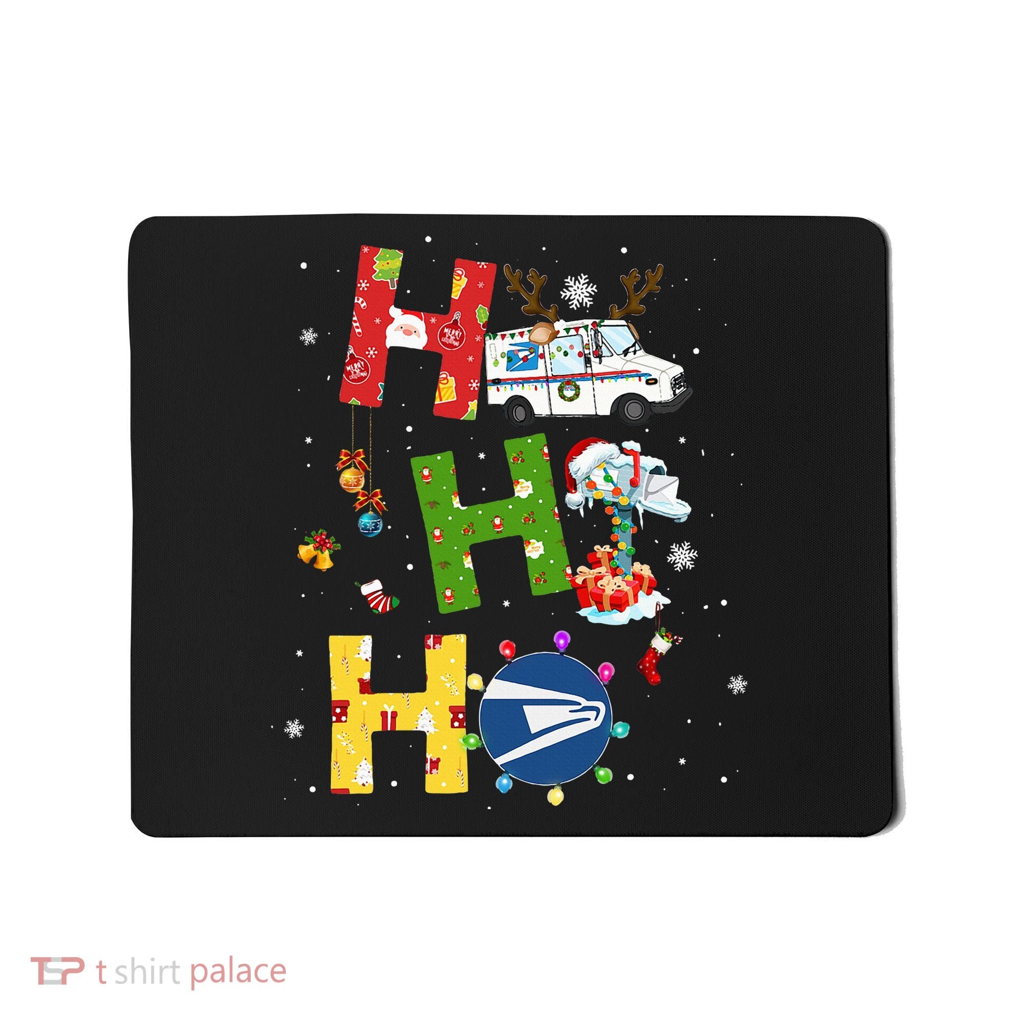Christmas Lighting Santa Claus Ho Ho Ho Postal Worker Mousepad