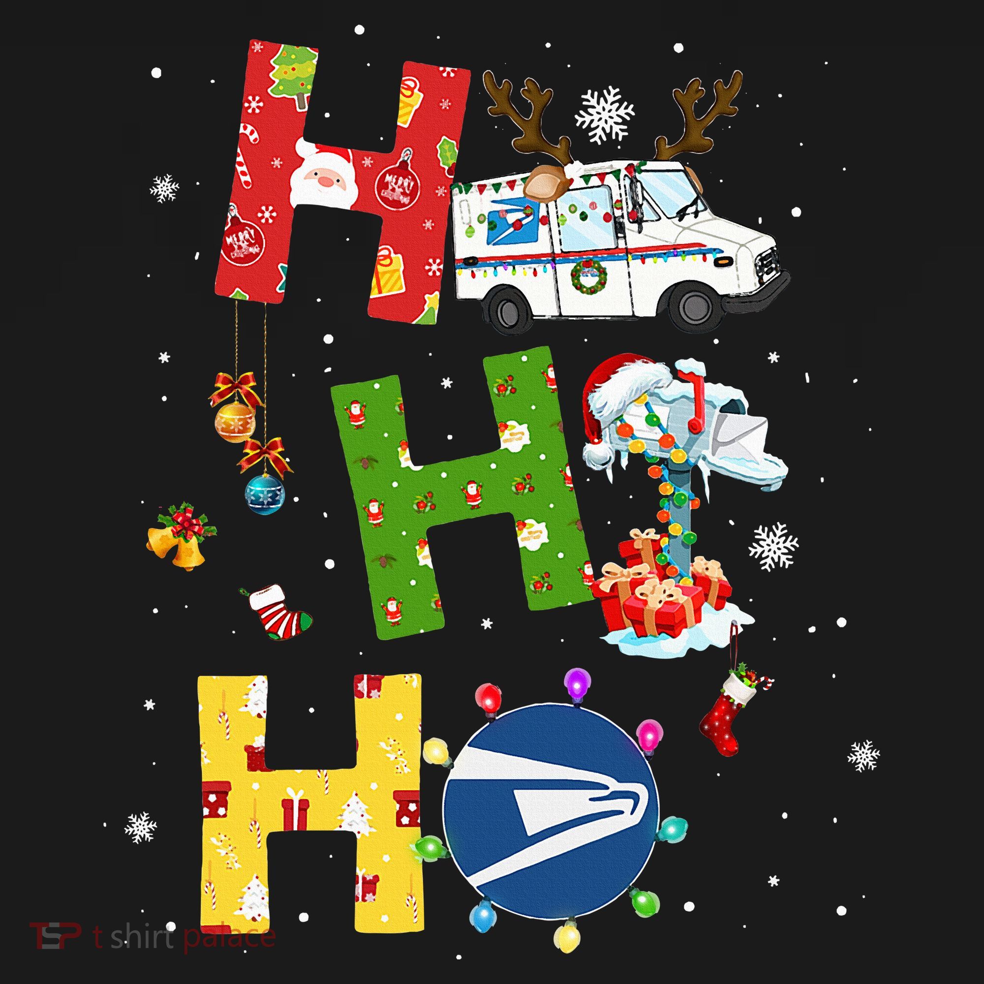 Christmas Lighting Santa Claus Ho Ho Ho Postal Worker Mousepad