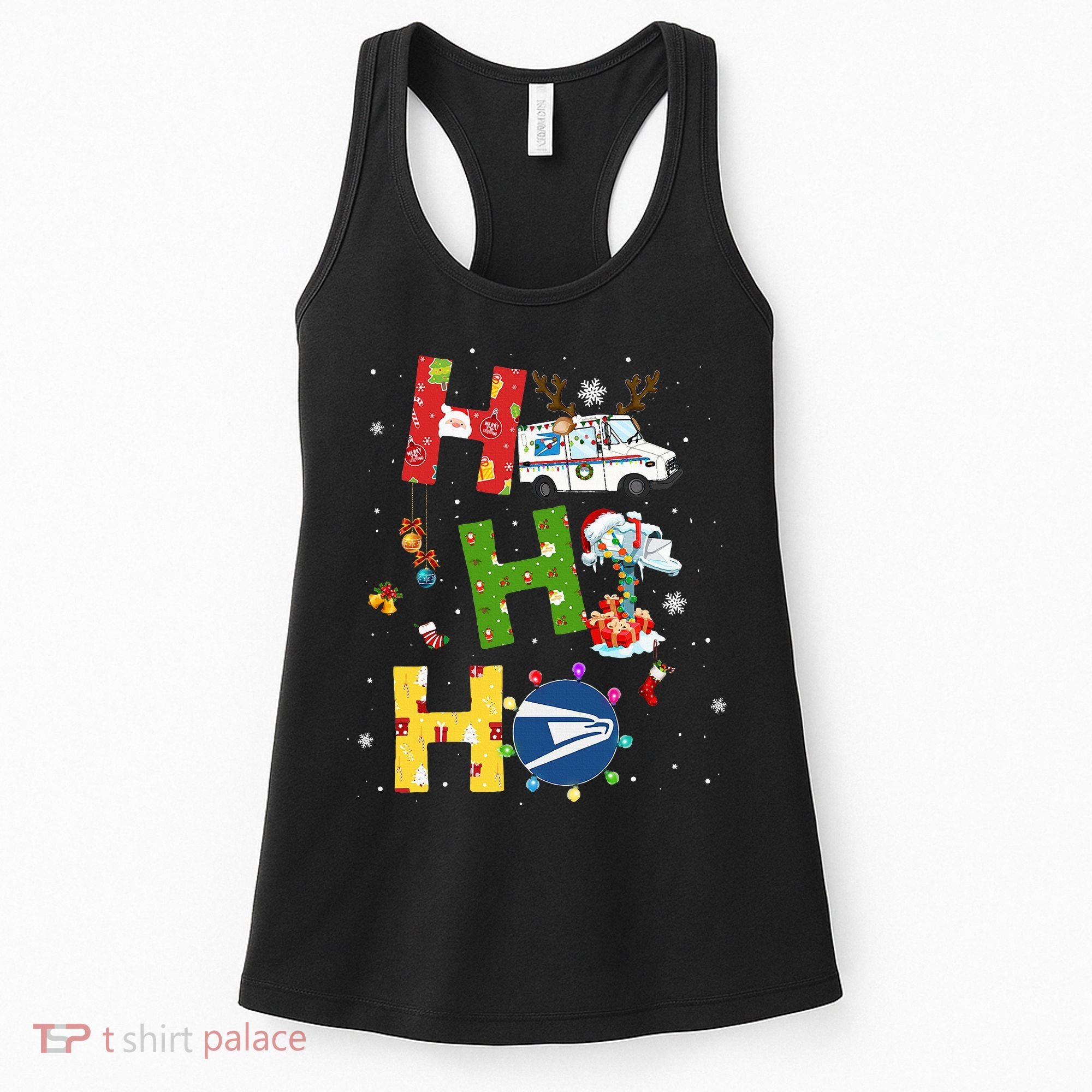 Christmas Lighting Santa Claus Ho Ho Ho Postal Worker Women's Tank Top