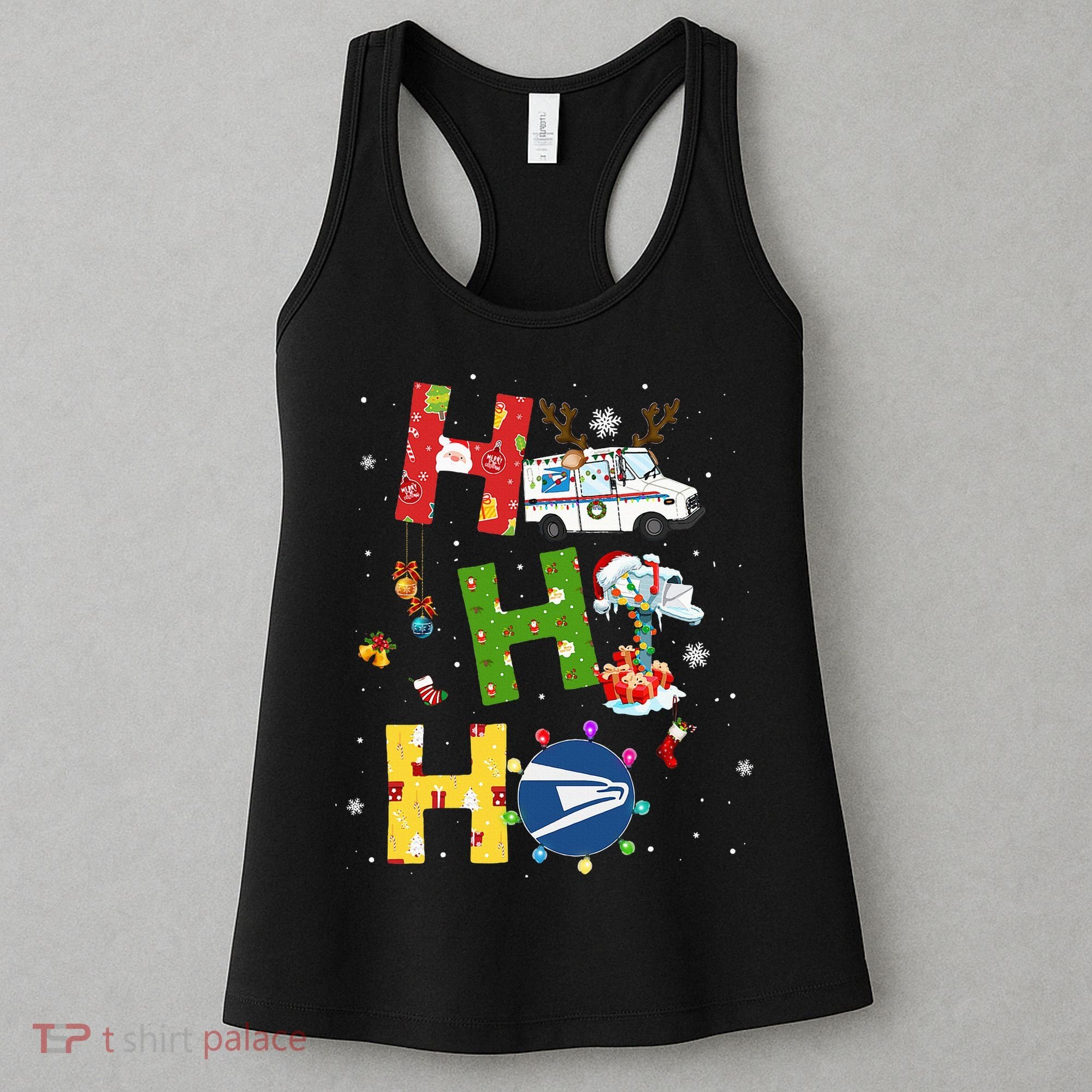 Christmas Lighting Santa Claus Ho Ho Ho Postal Worker Women's Tank Top