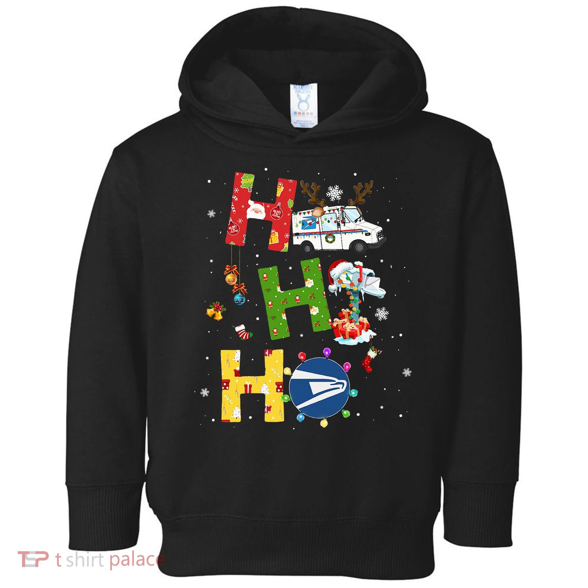 Christmas Lighting Santa Claus Ho Ho Ho Postal Worker Toddler Hoodie
