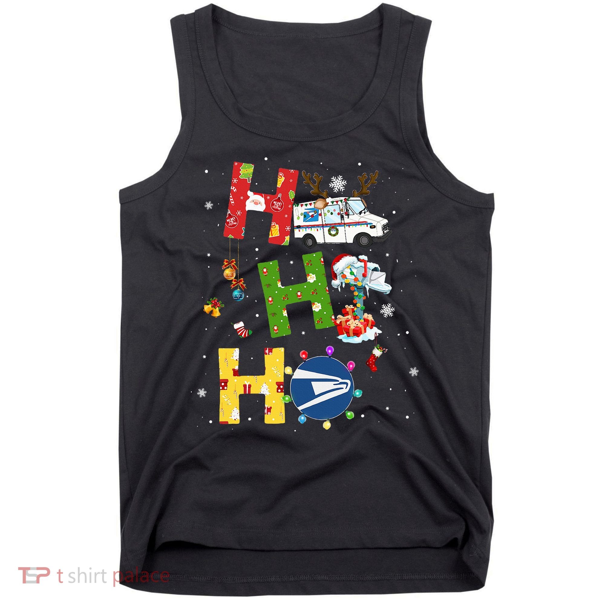 Christmas Lighting Santa Claus Ho Ho Ho Postal Worker Tank Top