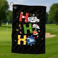 Christmas Lighting Santa Claus Ho Ho Ho Postal Worker Golf Towel thumb 1