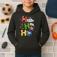 Christmas Lighting Santa Claus Ho Ho Ho Postal Worker Kids Hoodie thumb 2