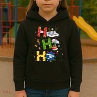 Christmas Lighting Santa Claus Ho Ho Ho Postal Worker Kids Hoodie thumb 3