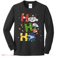 Christmas Lighting Santa Claus Ho Ho Ho Postal Worker Kids Long Sleeve Shirt thumb 0