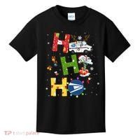 Christmas Lighting Santa Claus Ho Ho Ho Postal Worker Kids T-Shirt thumb 0