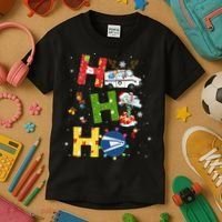 Christmas Lighting Santa Claus Ho Ho Ho Postal Worker Kids T-Shirt thumb 3