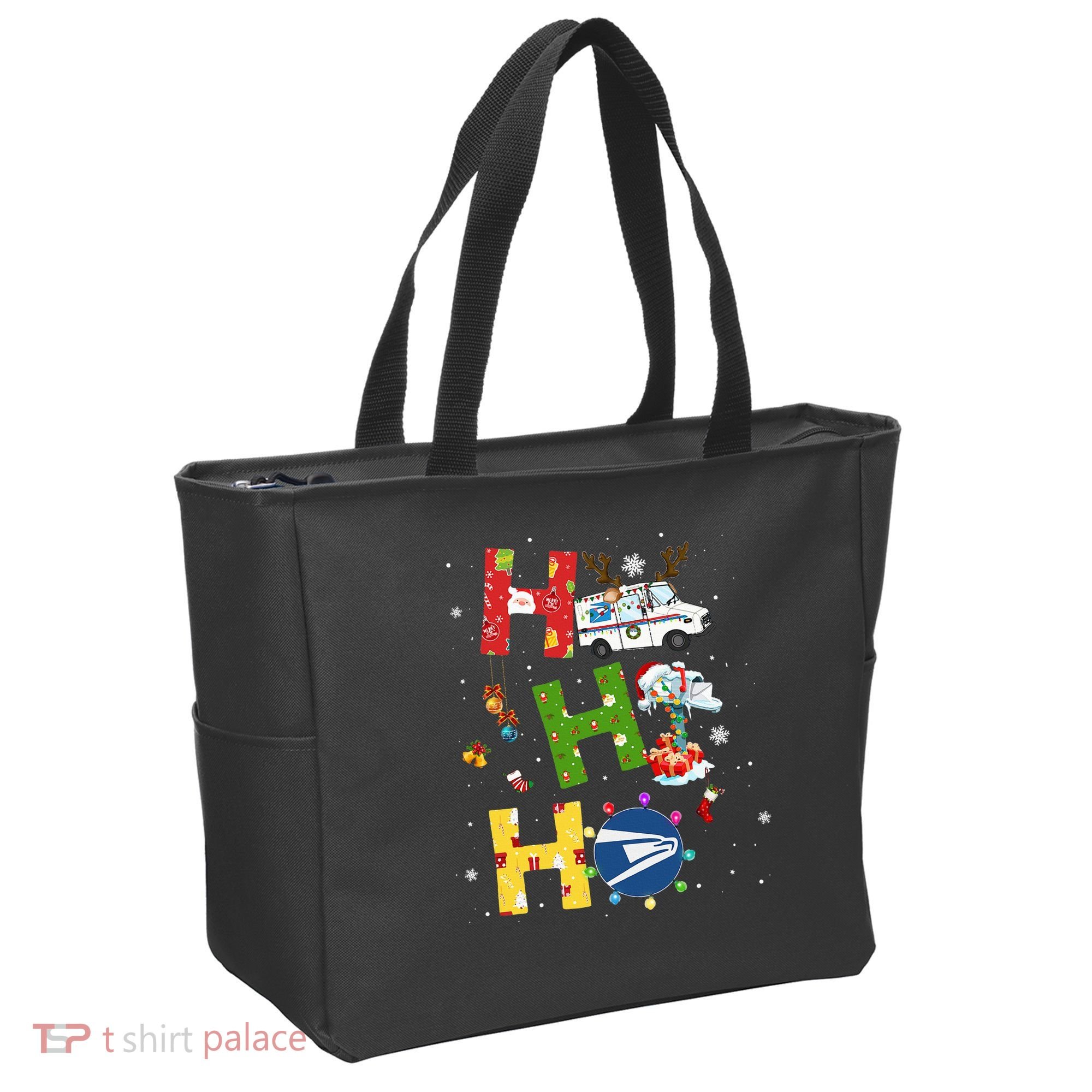 Christmas Lighting Santa Claus Ho Ho Ho Postal Worker Tote Bag