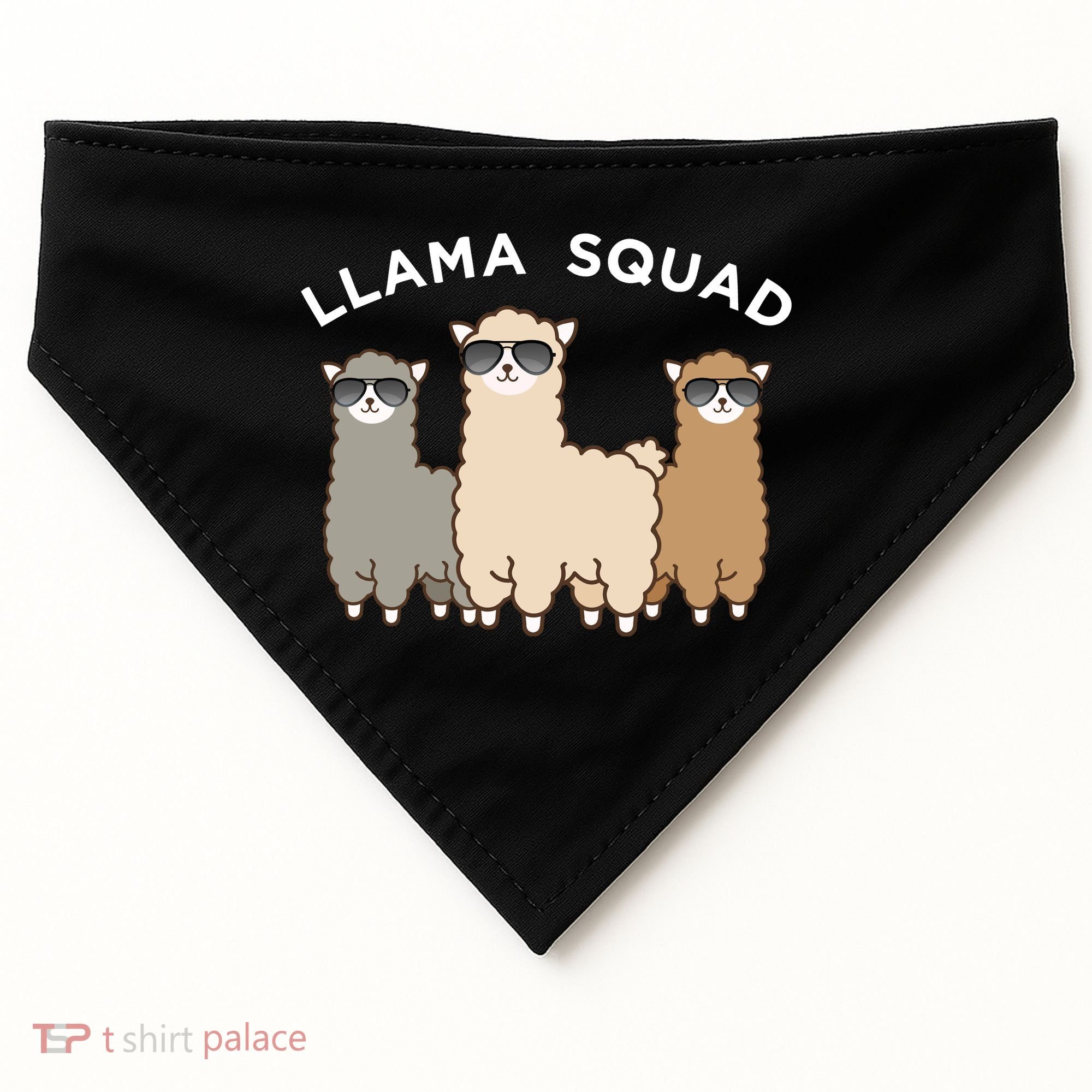 Cool Llama Squad Funny Gift Cria Herd Of Llamas Apparel USA-Made Doggie Bandana