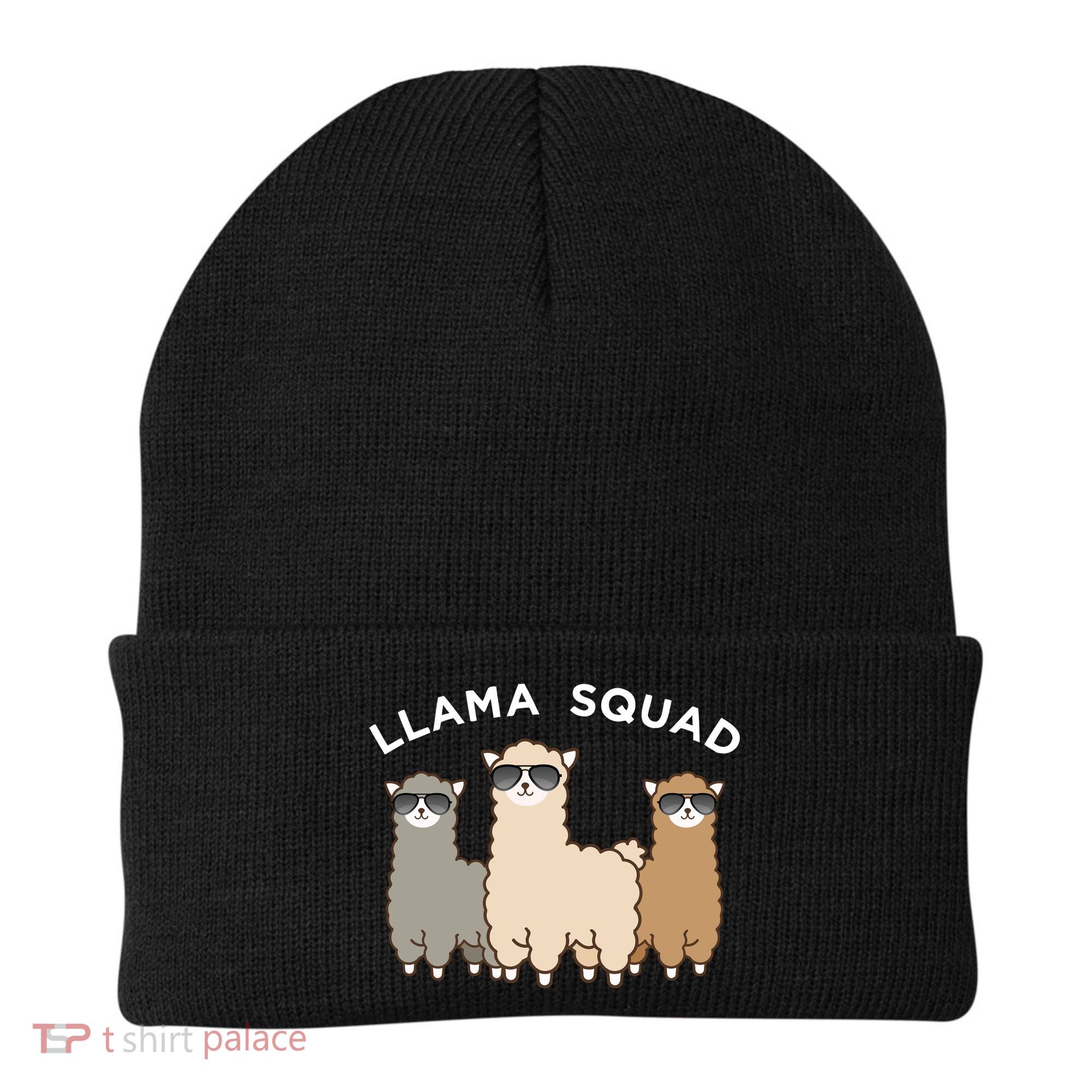 Cool Llama Squad Funny Gift Cria Herd Of Llamas Apparel Beanie