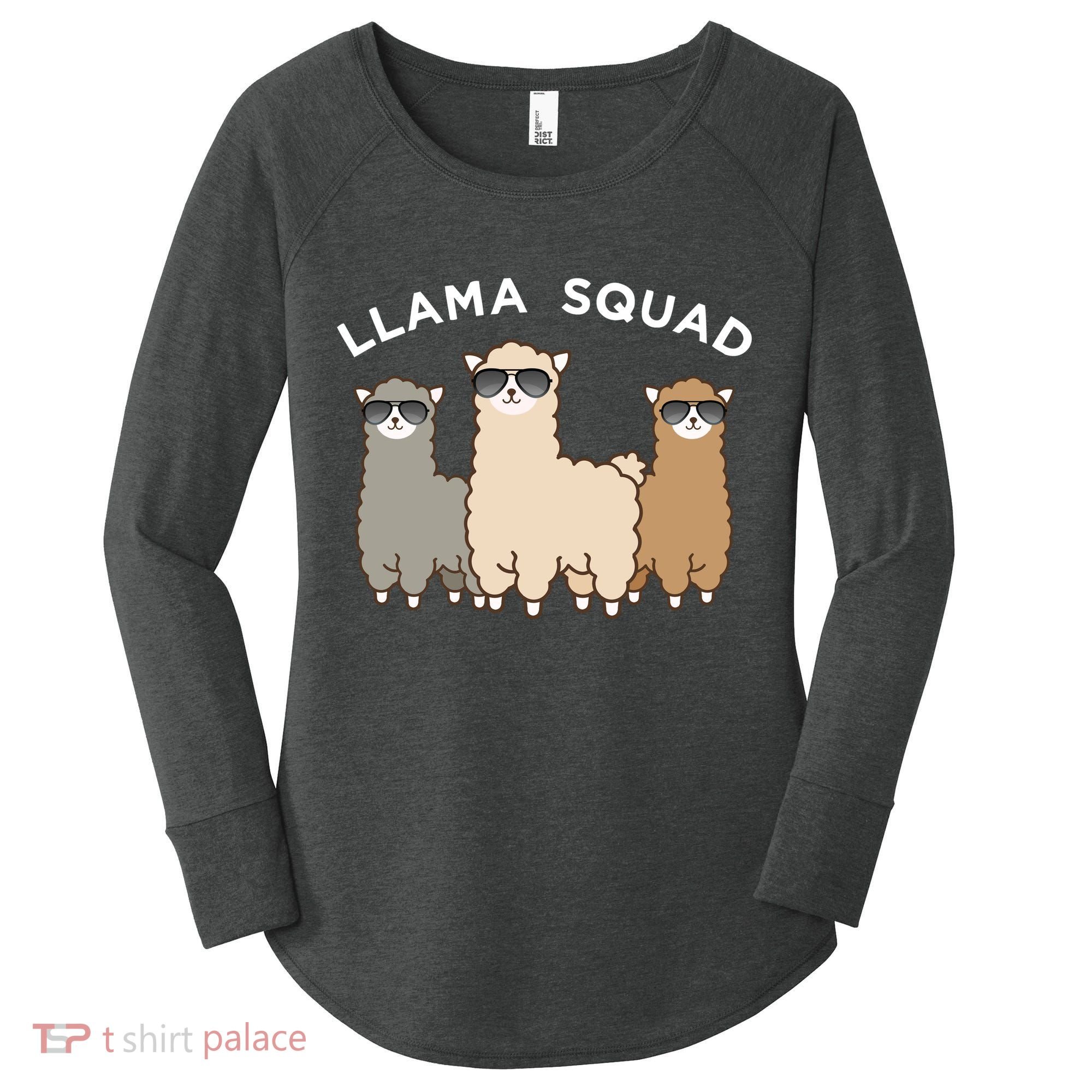 Cool Llama Squad Funny Gift Cria Herd Of Llamas Apparel Women's Perfect Tri Tunic Long Sleeve Shirt