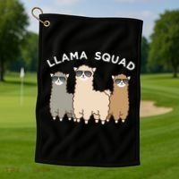Cool Llama Squad Funny Gift Cria Herd Of Llamas Apparel Golf Towel thumb 1