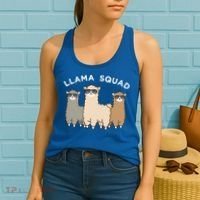Cool Llama Squad Funny Gift Cria Herd Of Llamas Apparel Women's Tank Top thumb 2