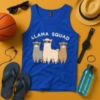 Cool Llama Squad Funny Gift Cria Herd Of Llamas Apparel Tank Top thumb 4