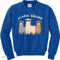 Cool Llama Squad Funny Gift Cria Herd Of Llamas Apparel Kids Sweatshirt thumb 0