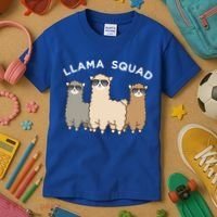 Cool Llama Squad Funny Gift Cria Herd Of Llamas Apparel Kids T-Shirt thumb 3