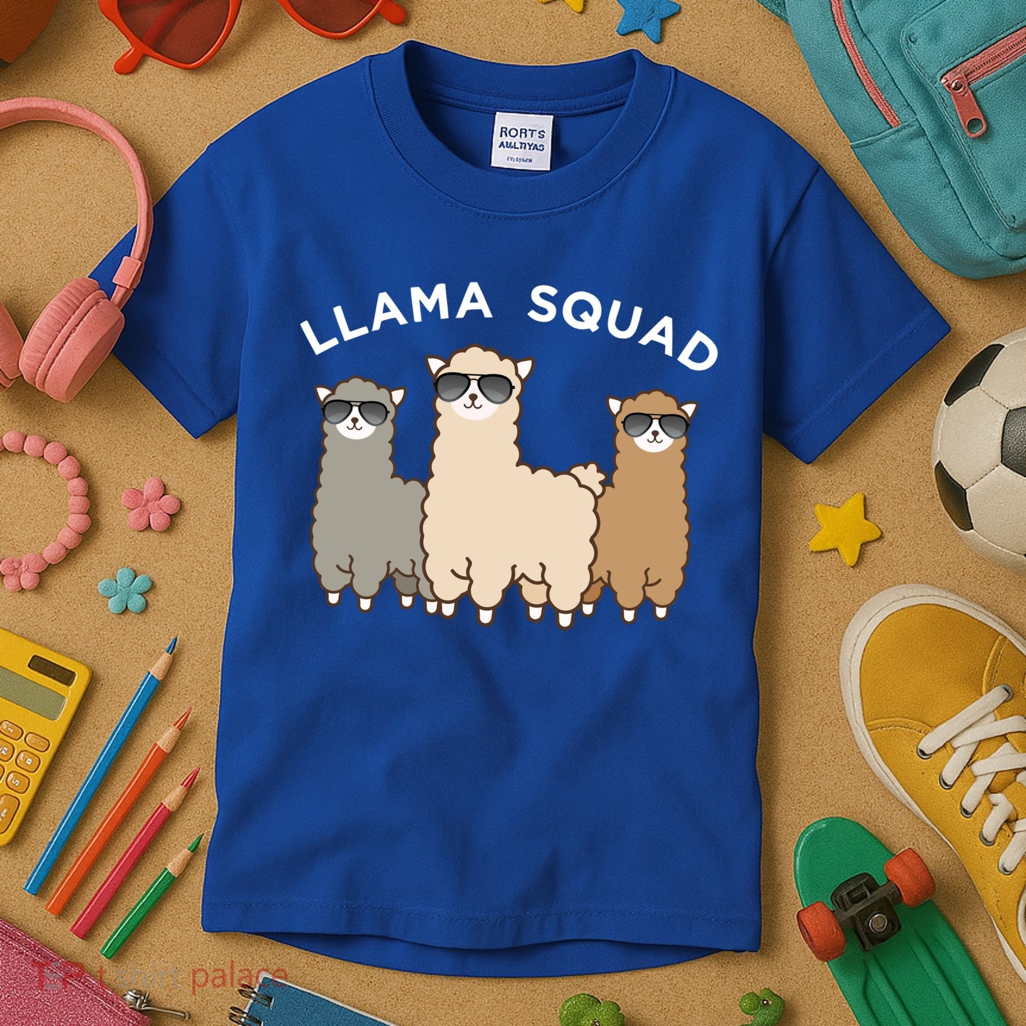 Cool Llama Squad Funny Gift Cria Herd Of Llamas Apparel Kids T-Shirt
