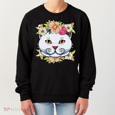 Cat Lover Spring Floral Gift Women's Sweatshirt