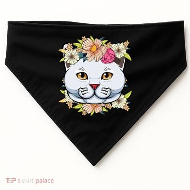Cat Lover Spring Floral Gift USA-Made Doggie Bandana