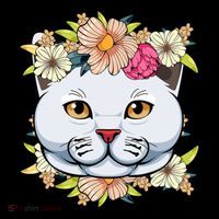Cat Lover Spring Floral Gift USA-Made Doggie Bandana thumb 2