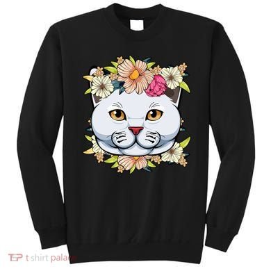 Cat Lover Spring Floral Gift Sweatshirt