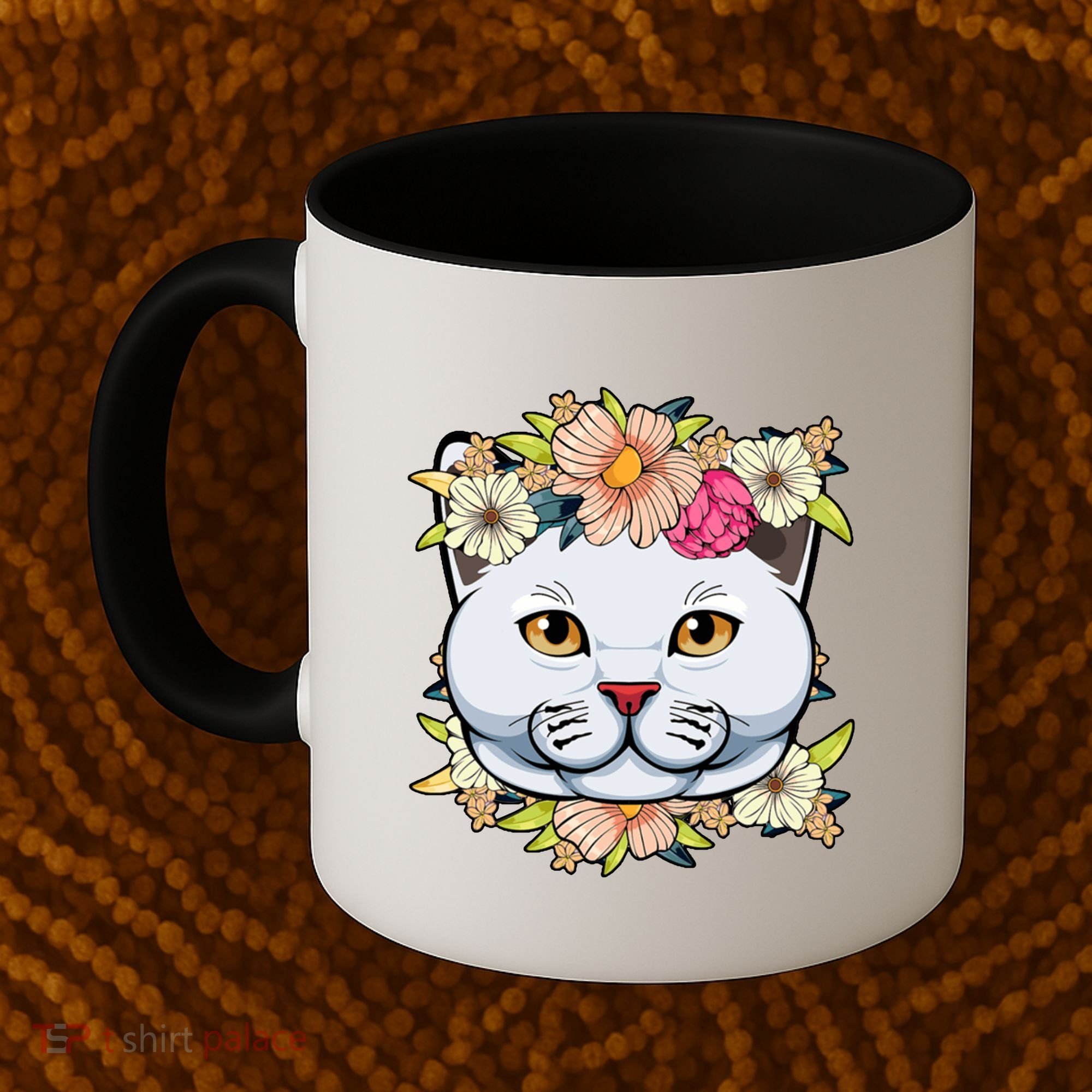 Cat Lover Spring Floral Gift Coffee Mug