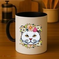 Cat Lover Spring Floral Gift Coffee Mug thumb 4