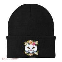 Cat Lover Spring Floral Gift Beanie thumb 0