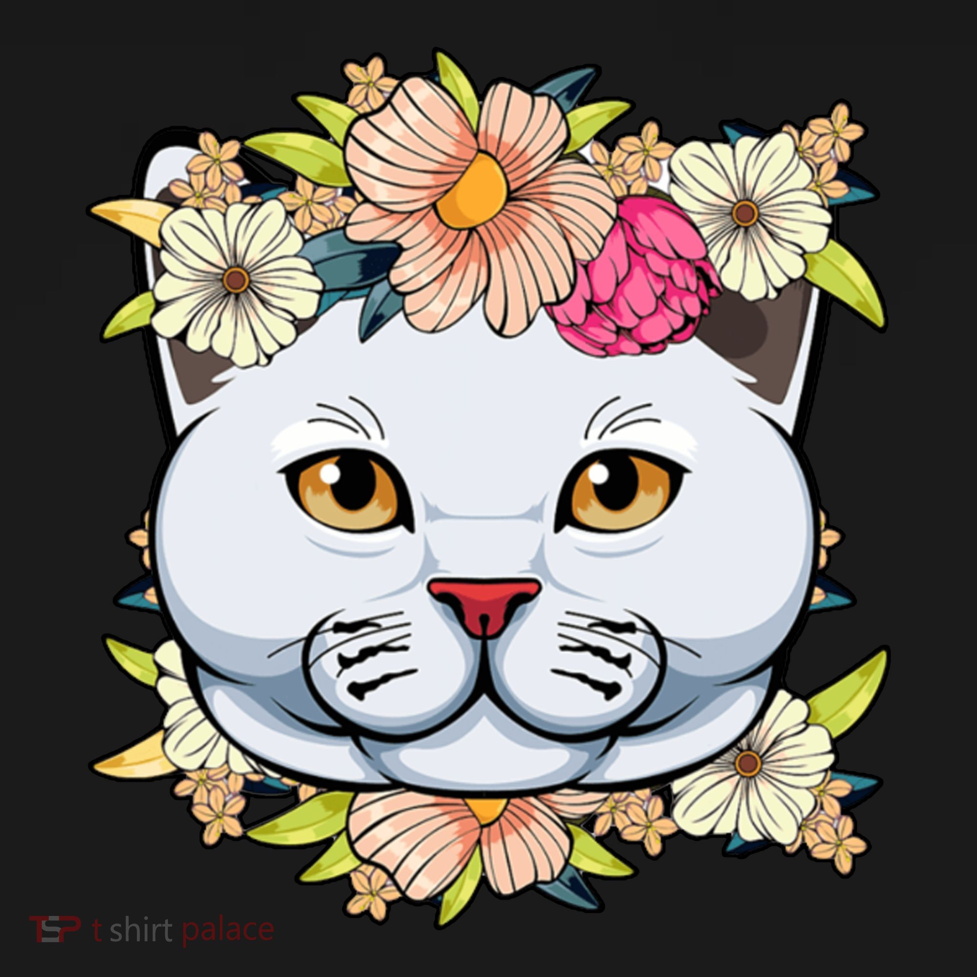 Cat Lover Spring Floral Gift Polo