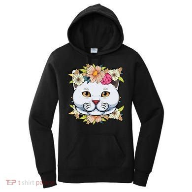 Cat Lover Spring Floral Gift Women's Hoodie