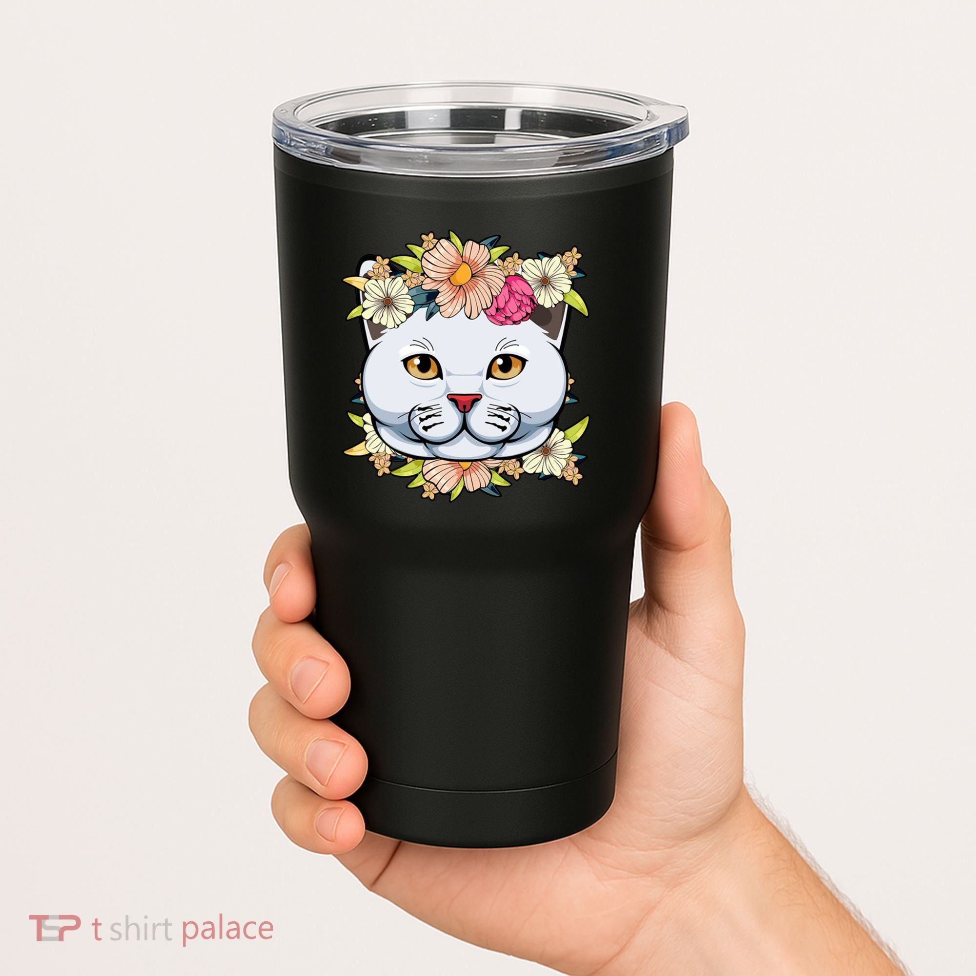 Cat Lover Spring Floral Gift Tumbler